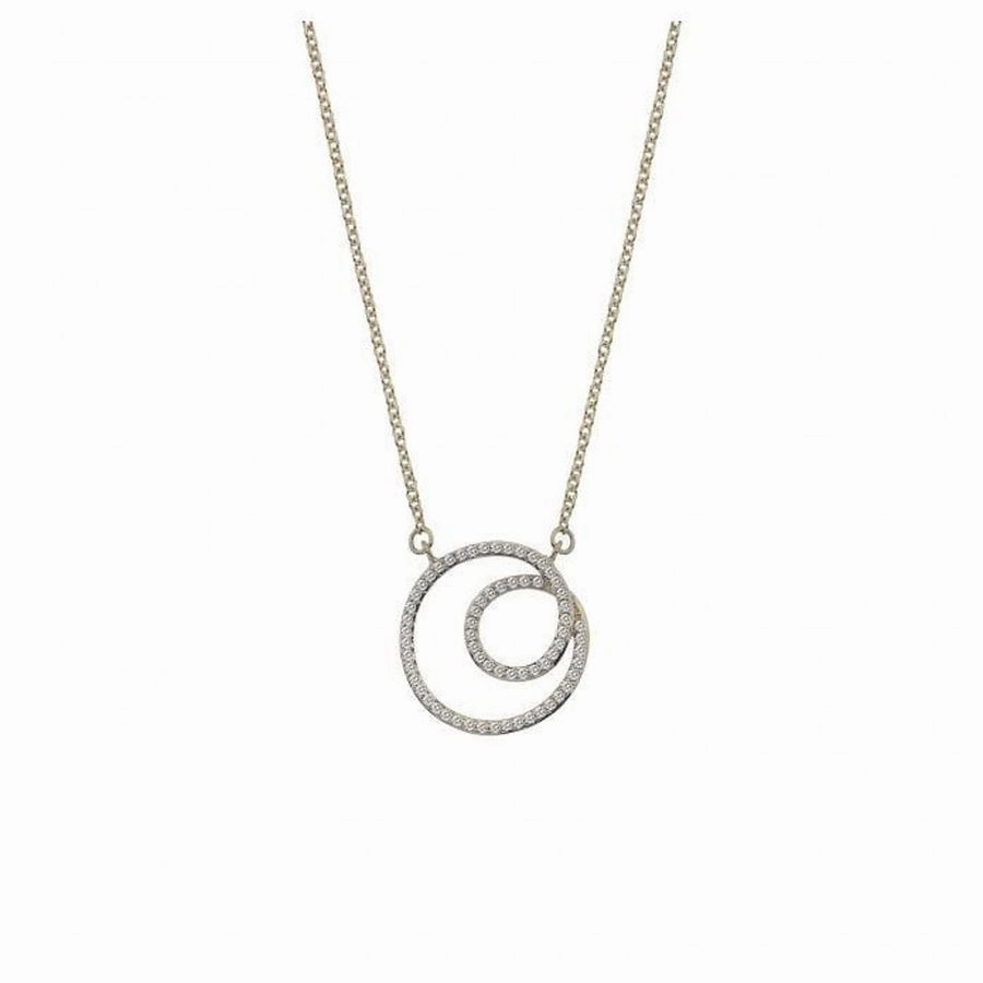 9ct Yellow Gold Diamond Set Flow Necklace