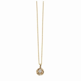 9ct Yellow Gold Diamond Set Swirl Pendant
