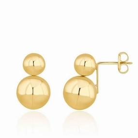 9ct Yellow Gold Double Ball Stud Earrings