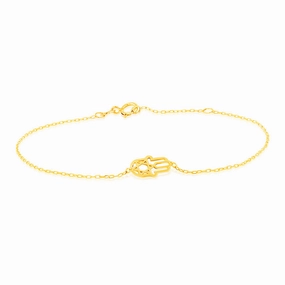 9ct Yellow Gold Hand Of Fatima 19cm Bracelet
