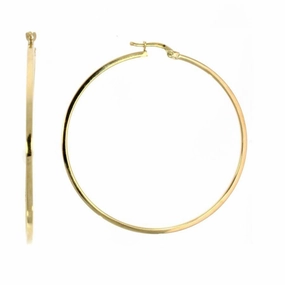 9ct Yellow Gold Large Tube Hoop Earrings
