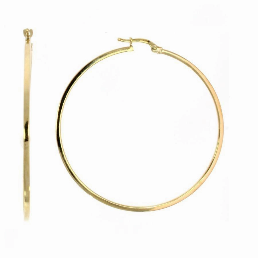 9ct Yellow Gold Large Tube Hoop Earrings