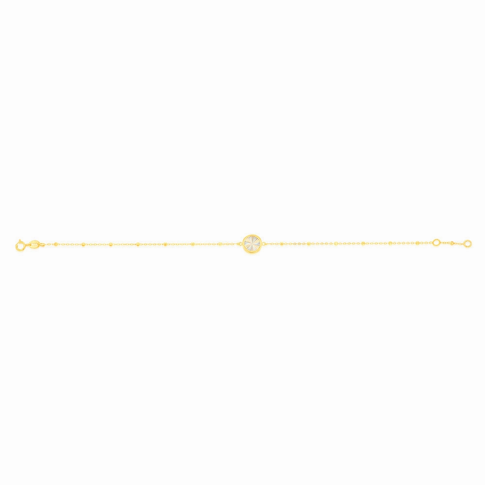 9ct Yellow Gold Rainbow Circle Trace And Ball 19cm Bracelet
