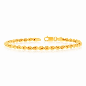 9ct Yellow Gold Rope 19cm Chain