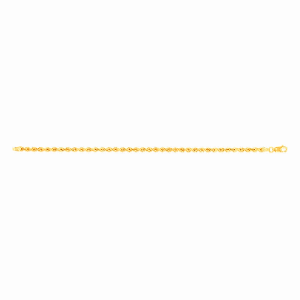 9ct Yellow Gold Rope 19cm Chain