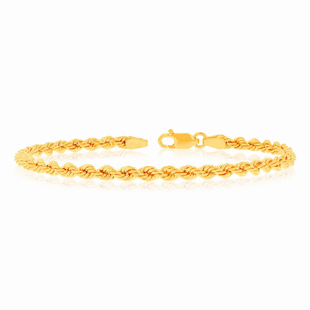 9ct Yellow Gold Rope 19cm Chain