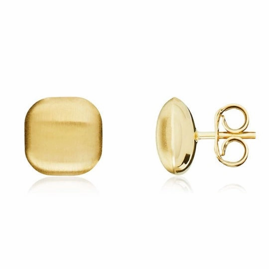 9ct Yellow Gold Satin Finished 8mm Ball Stud Earrings
