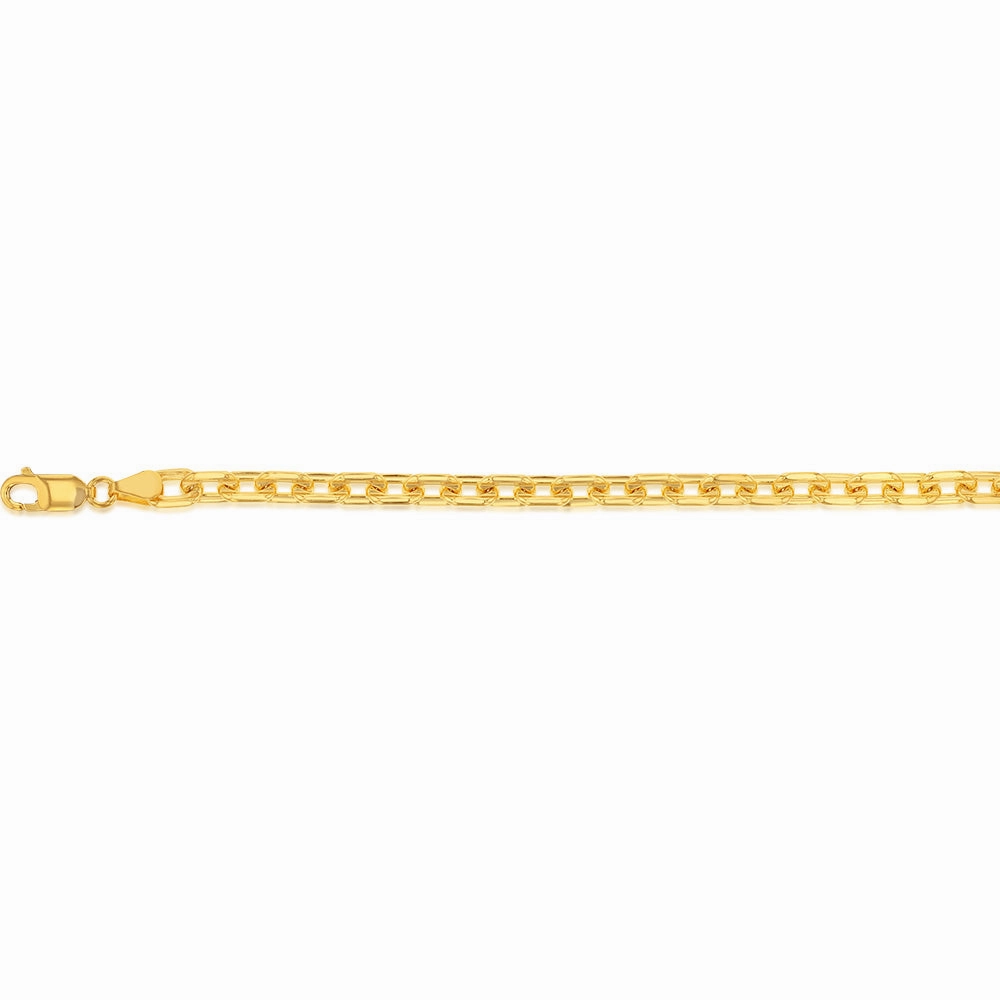 9ct Yellow Gold Silverfilled 160 Gauge Fancy 19cm Bracelet