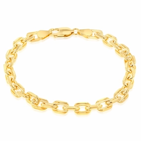 9ct Yellow Gold Silverfilled 160 Gauge Fancy 19cm Bracelet