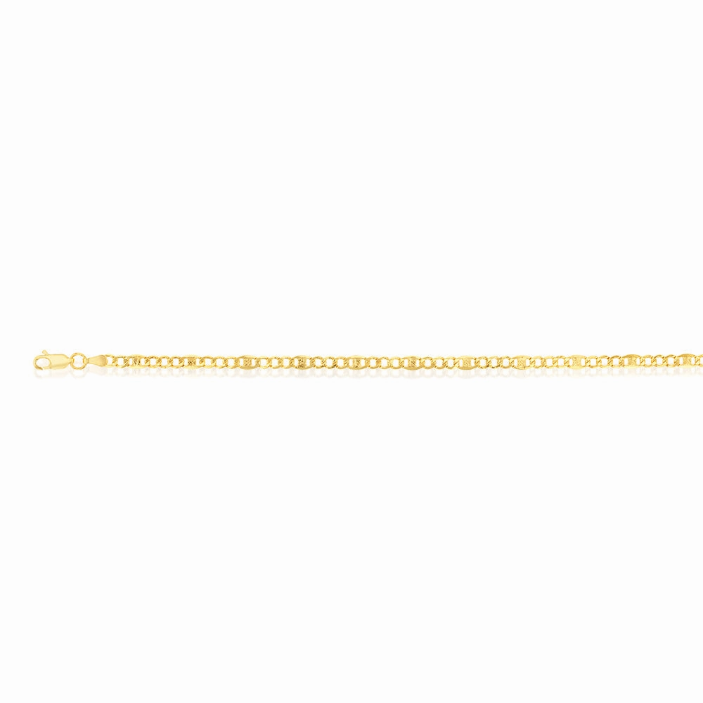9ct Yellow Gold Silverfilled 1:3 Curb  Anch 80 Gauge 19cm Bracelet