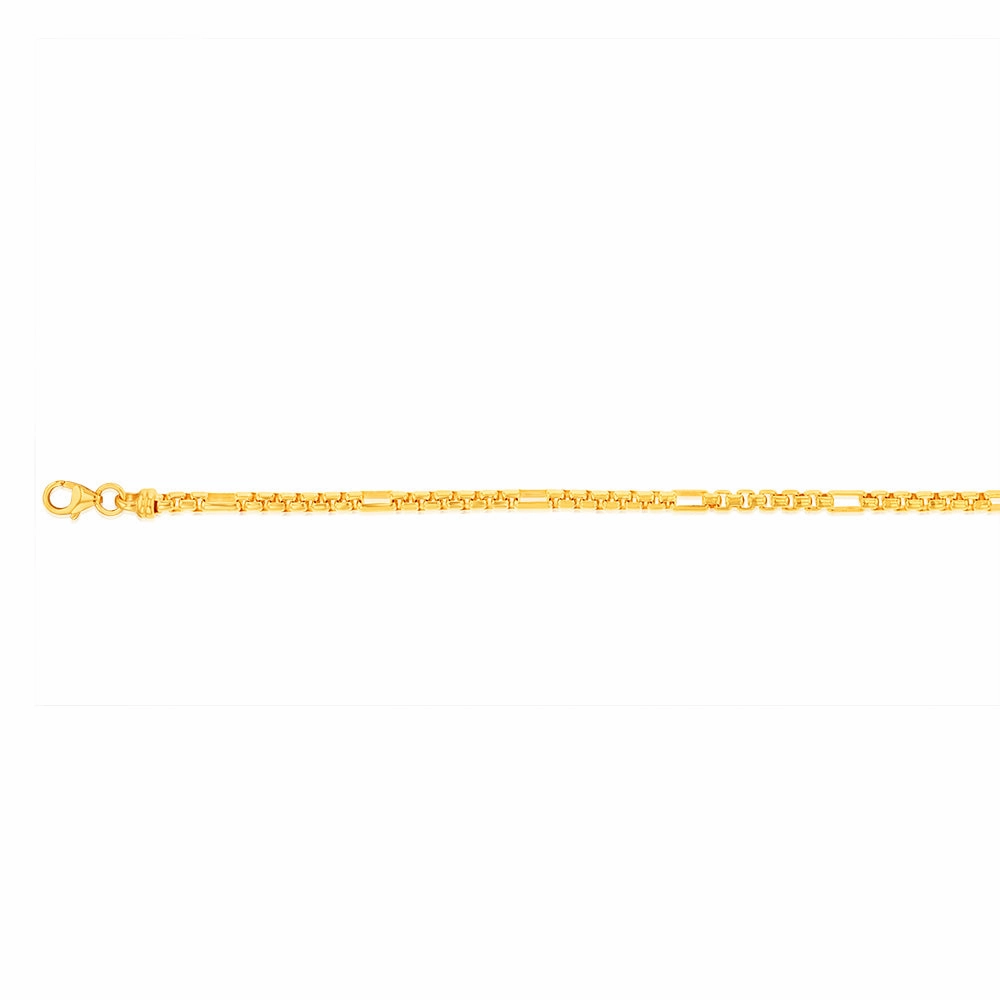 9ct Yellow Gold Silverfilled 55Gauge Fancy 19cm Bracelet