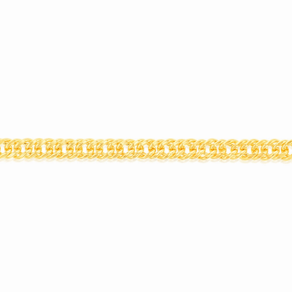 9ct Yellow Gold Silverfilled Double Concave 100 Gauge Curb 19cm Bracelet