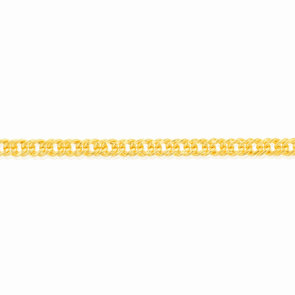 9ct Yellow Gold Silverfilled Double Concave 100Gauge Curb 21cm Bracelet