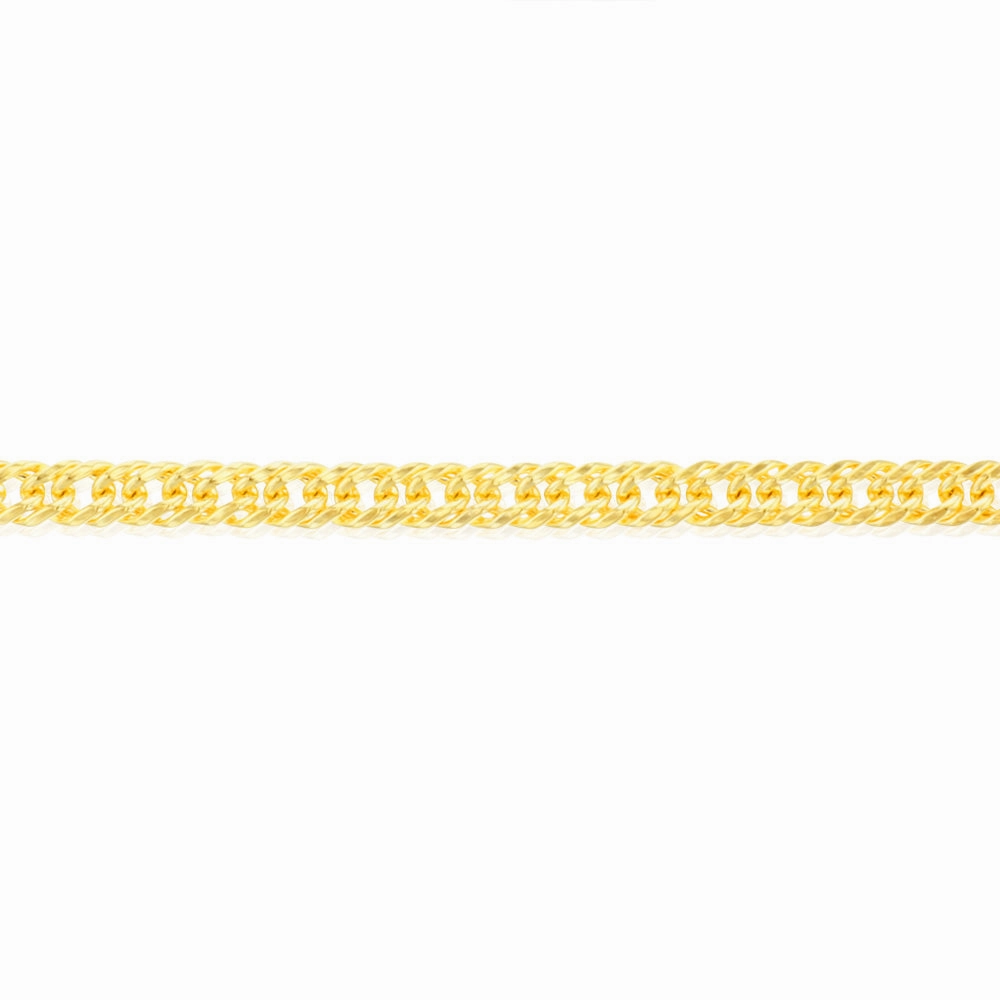 9ct Yellow Gold Silverfilled Double Concave 80 Gauge Curb 19cm Bracelet
