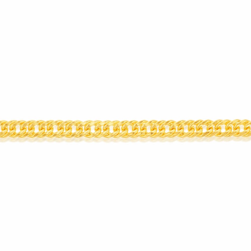 9ct Yellow Gold Silverfilled Double Conclave 120 Gauge Curb 21cm Bracelet