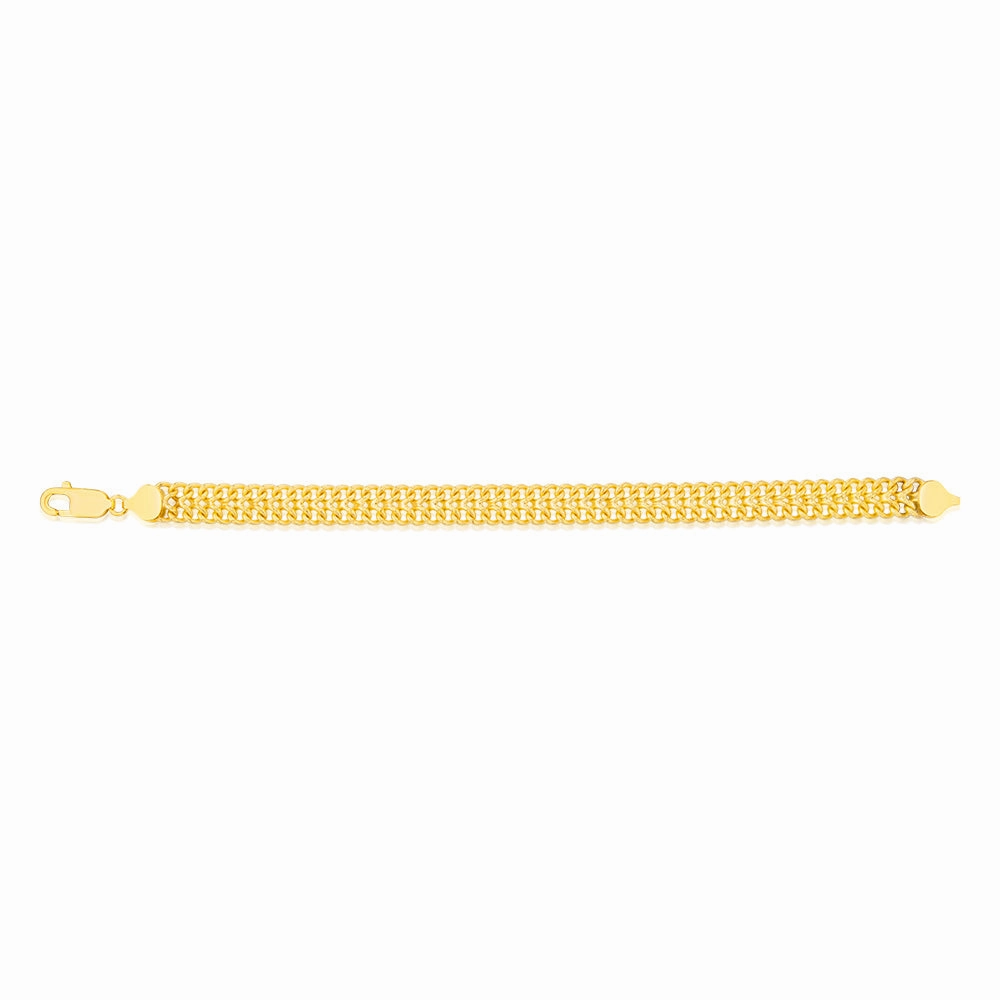 9ct Yellow Gold Silverfilled Fancy 120Gauge Arrow 19cm Bracelet