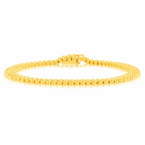 9ct Yellow Gold Silverfilled Fancy 19cm Bracelet