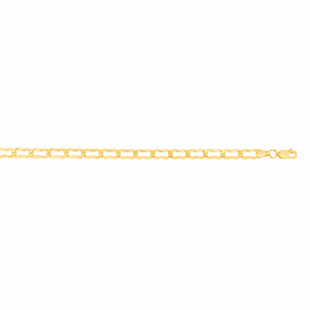 9ct Yellow Gold Silverfilled Fancy 19cm Bracelet