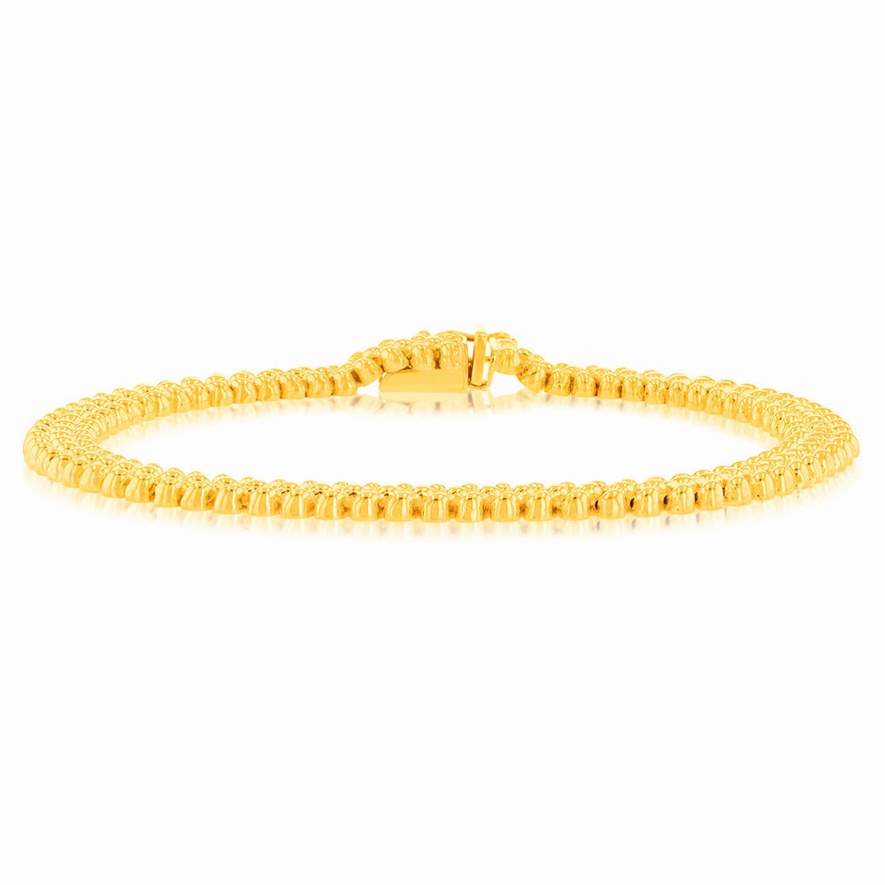 9ct Yellow Gold Silverfilled Fancy 19cm Bracelet