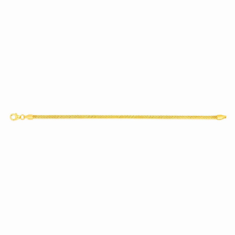 9ct Yellow Gold Silverfilled Snake 90 Gauge 19cm Bracelet