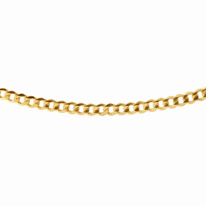9ct Yellow Gold Silverfilled Super Flat Curb 160Gauge 21cm Bracelet