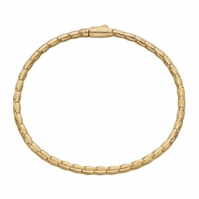 9ct Yellow Gold Snake Effect Link Bracelet