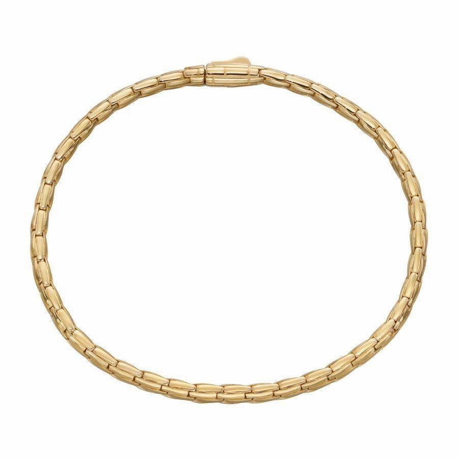 9ct Yellow Gold Snake Effect Link Bracelet