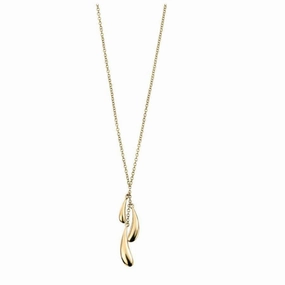 9ct Yellow Gold Triple Drop Pendant & Chain