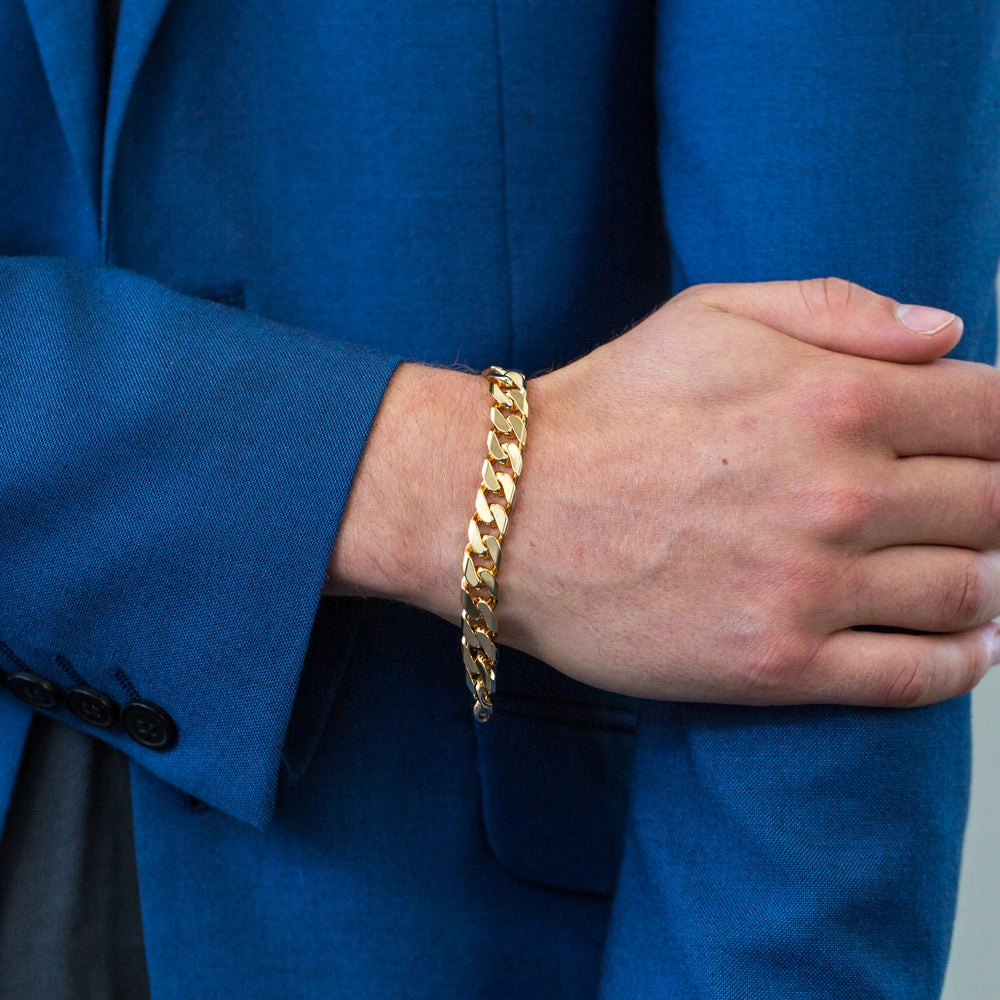 9ct Yellow Solid Gold Delightful Curb Bracelet