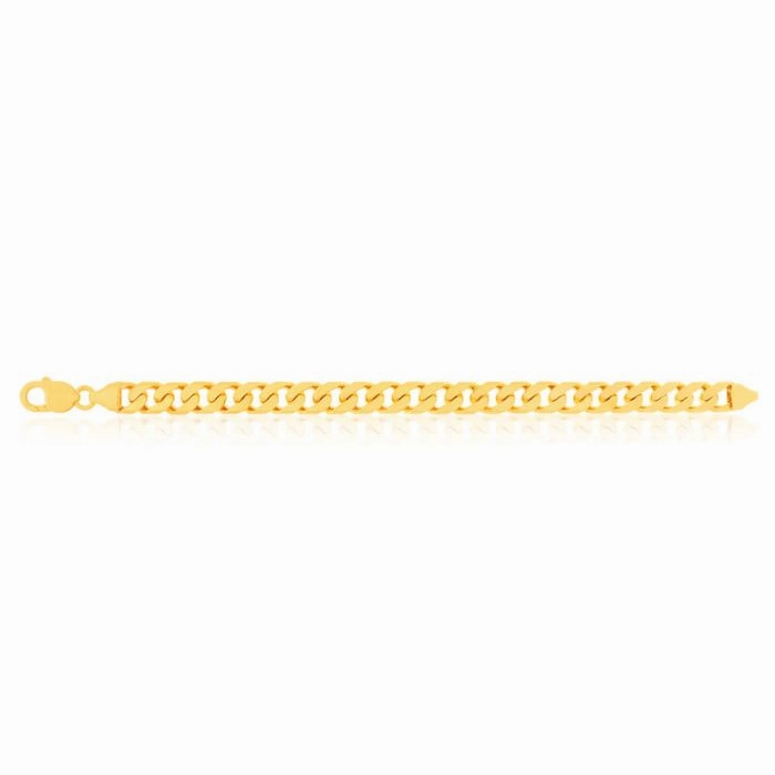 9ct Yellow Solid Gold Delightful Curb Bracelet