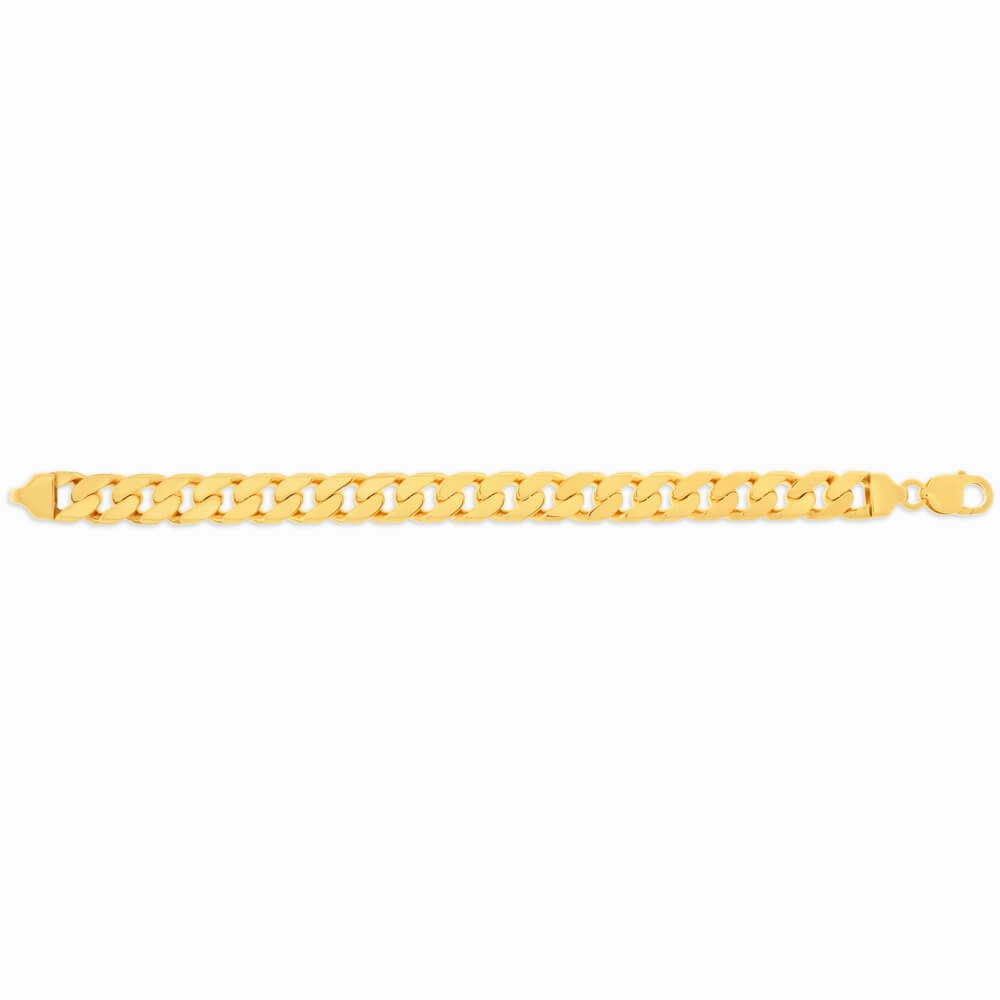9ct Yellow Solid Gold Divine Curb Bracelet