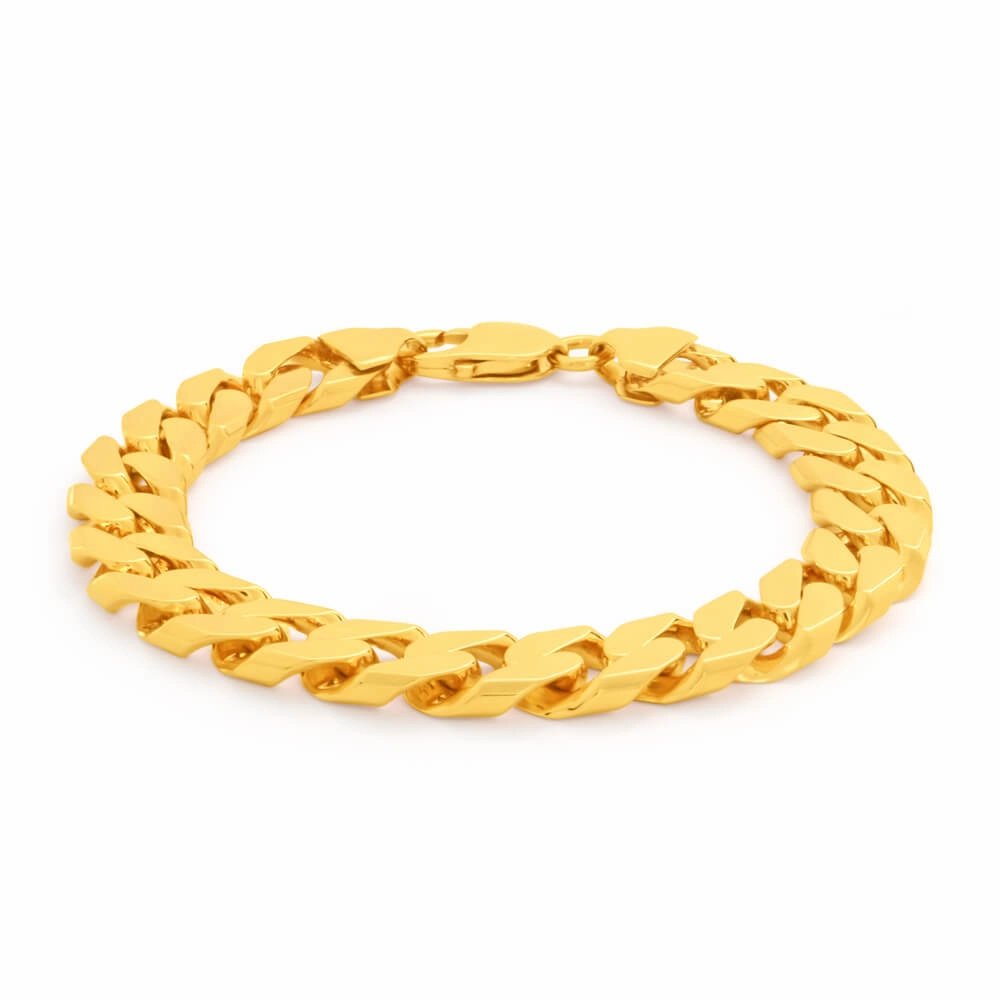 9ct Yellow Solid Gold Divine Curb Bracelet