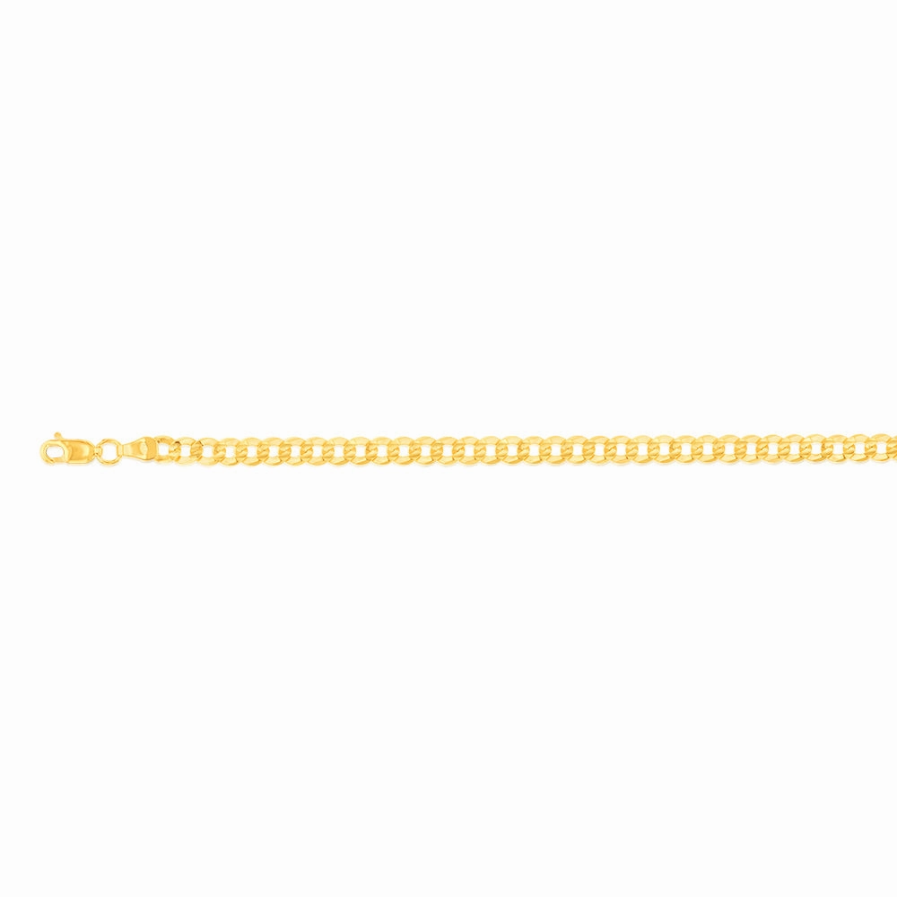 9ct Yellow Solid Gold Fancy 120 Gauge 21cm Bracelet