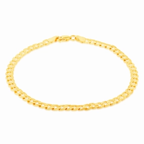9ct Yellow Solid Gold Fancy 120 Gauge 21cm Bracelet
