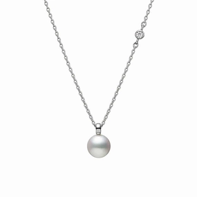 Akoya Cultured Pearl and Diamond Pendant
