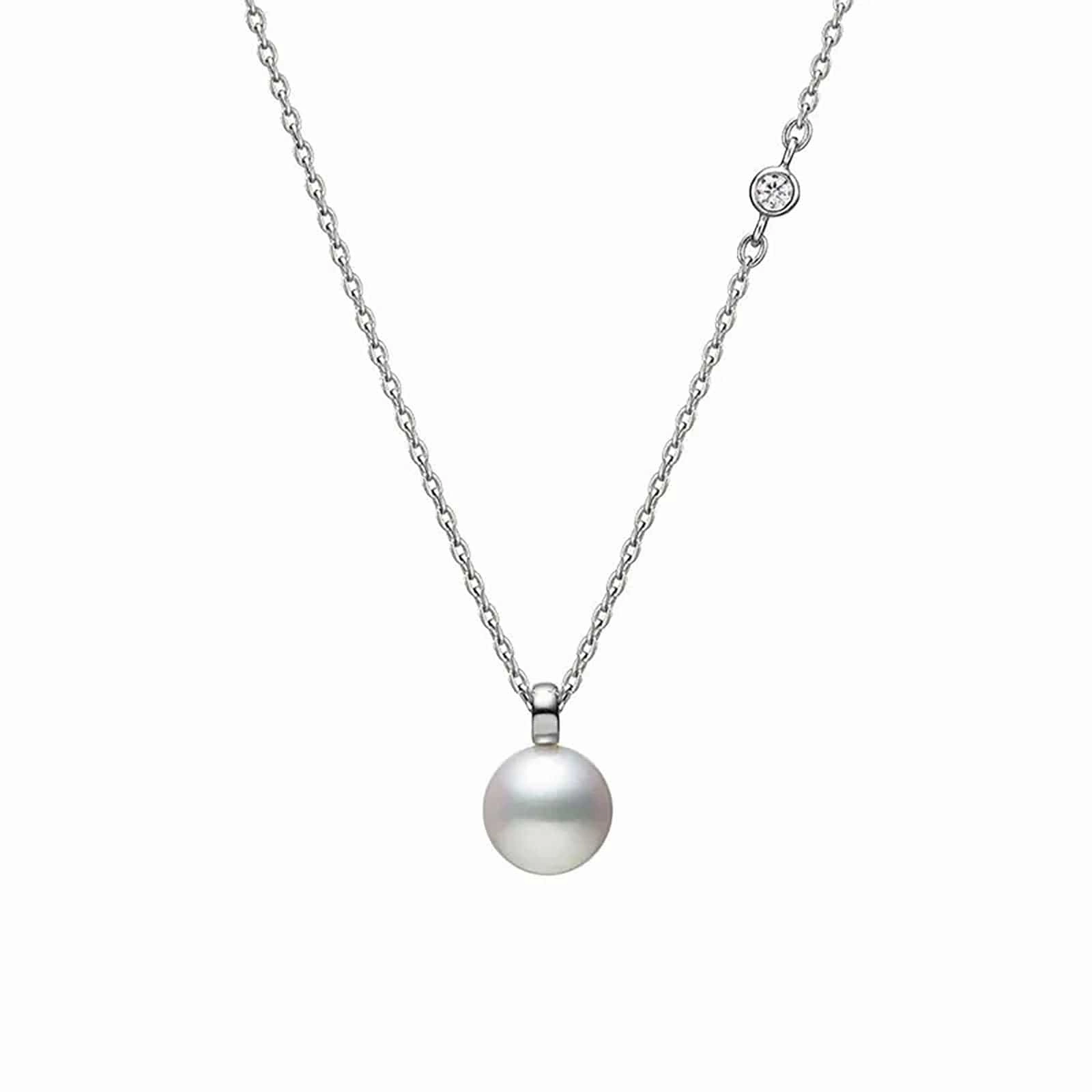 Akoya Cultured Pearl and Diamond Pendant