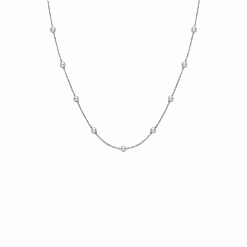 Akoya Cultured Pearl Everyday Essentials Station Necklace (6.5mm A )