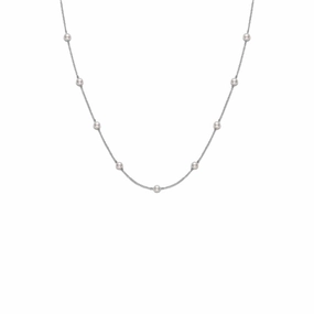 Akoya Cultured Pearl Everyday Essentials Station Necklace (6.5mm A )