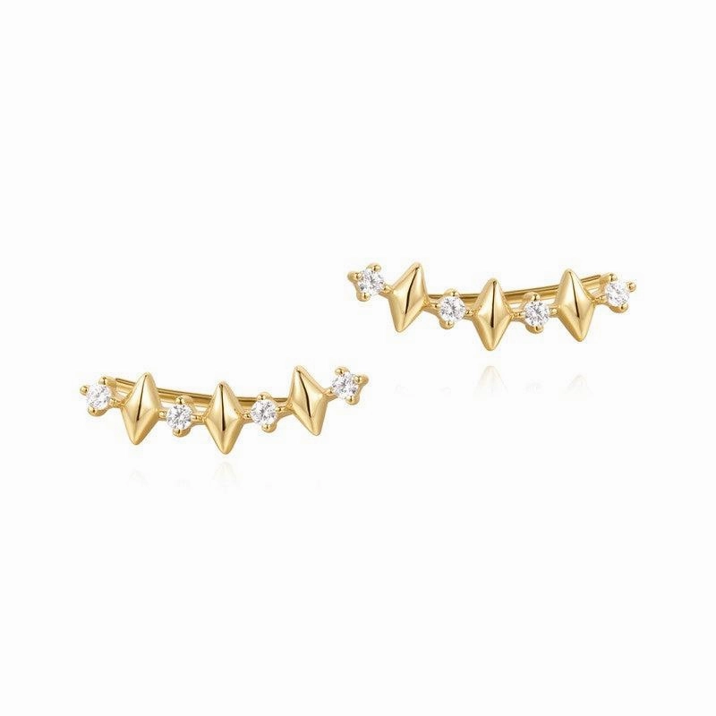 Ania Haie Gold Multi Sparkle Climber Studs