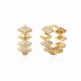 Ania Haie Gold Multi Sparkle Huggies