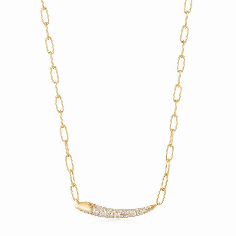 Ania Haie Gold Pave Bar Chain Necklace