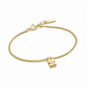 Ania Haie Gold Pearl Padlock Bracelet