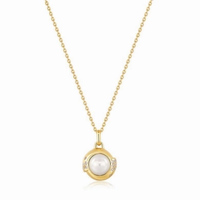 Ania Haie Gold Pearl Sphere Pendant Necklace