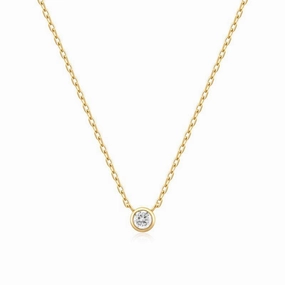 Ania Haie Gold Round Solitaire Cubic Zirconia Necklace