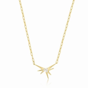 Ania Haie Gold Sparkle Spike Pendant Necklace