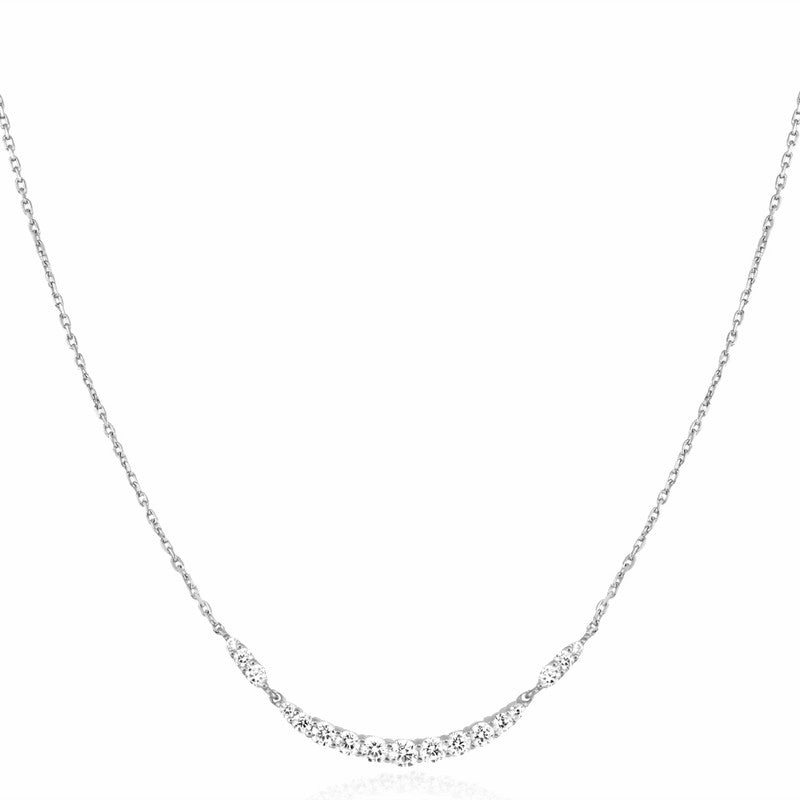 Ania Haie Silver Arc Pave Necklace