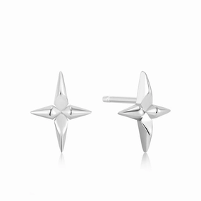 Ania Haie Silver Cross Stud Earrings