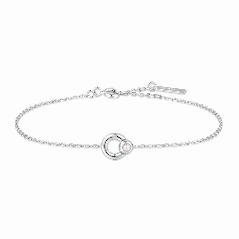 Ania Haie Silver Hoop Freshwater Pearl Bracelet