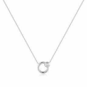 Ania Haie Silver Hoop Freshwater Pearl Necklace