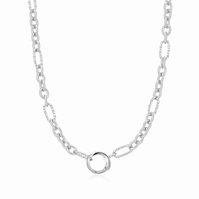 Ania Haie Silver Mixed Link Charm Chain Connector Necklace